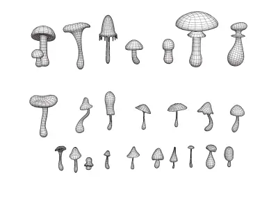 Mushroom Assets Low-poly 3D model