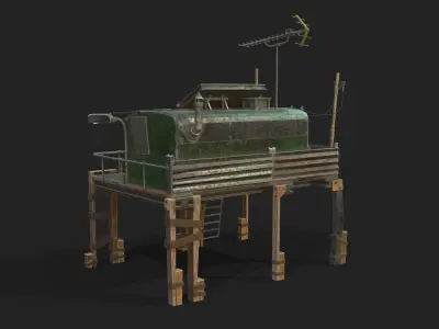 Metal Shack Low-poly 3D model