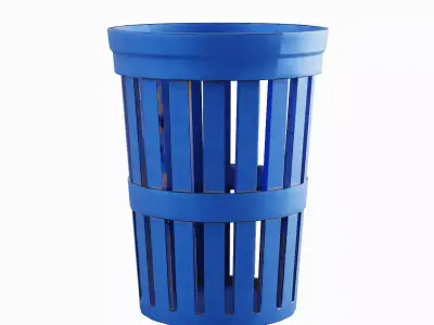 Street Trash Can 05 Low-poly 3D model