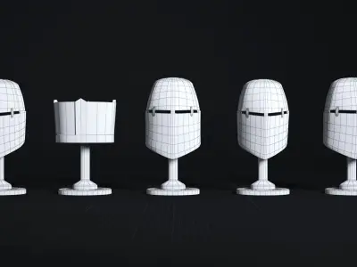 Medieval Helmet Pack 01 - 02 Low-poly 3D model