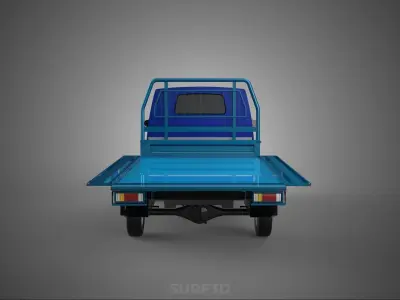 BAKKIE UTE 3 WAY WIDE DECK DROP SIDE LOAD BED PICKUP TRUCK BODY 3D model