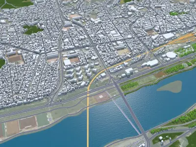 Andong South Korea Low-poly 3D model