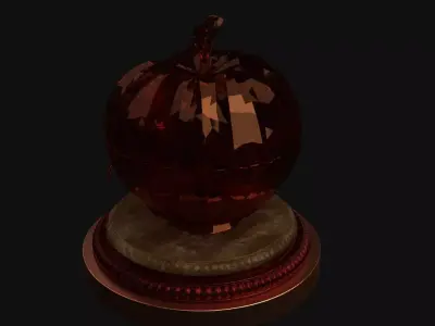 Chinese Crystal Apple with Rose Figure  Low-poly 3D model