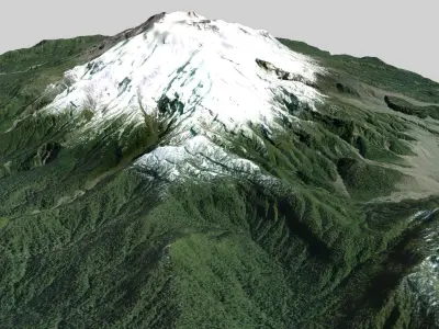 Mountain landscape Volcano Calbuco Andes Mountains Chile 3D model