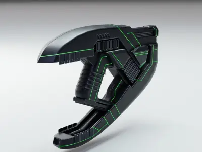 Sci-fi gun Alien Low-poly 3D model