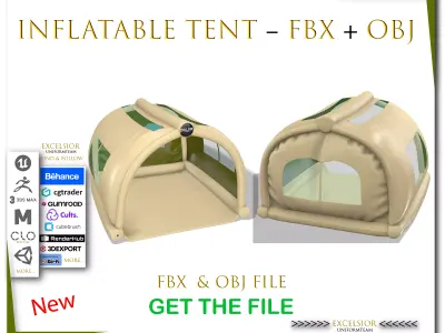 Inflatable Tent   FBX   OBJ Low-poly 3D model