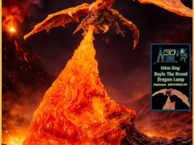 Elden Ring Bayle the Dread lamp Dragon Lamp 3D print model