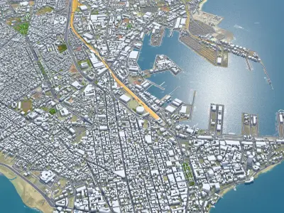 Dakar Senegal 20km AI Low-poly 3D model