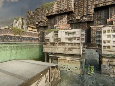 Concrete Jungle Shipwreck Low-poly 3D model