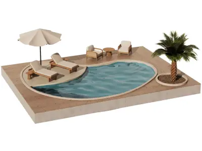 Swimming pool Set1 3D model
