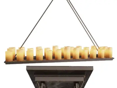 PILLAR CANDLE RECTANGULAR CHANDELIER  3D model