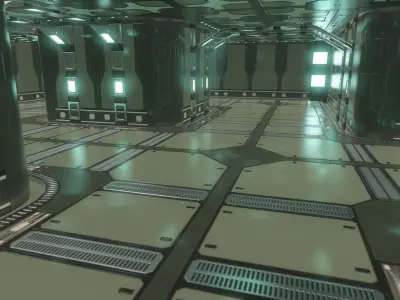 Lowpoly Scifi Modular Corridor 2 Low-poly 3D model