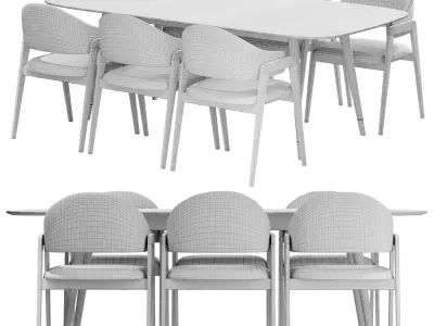 Dining set 04 3D model buy
