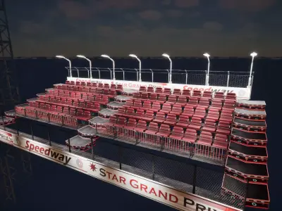 Sci Fi Race Grandstand Low-poly 3D model