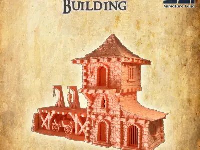Execution Building Tabletop Terrain 28 mm 3D print model