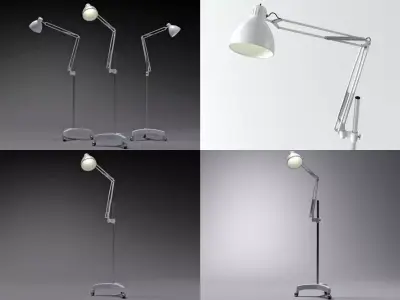 N floor lamp with different angles 3D model