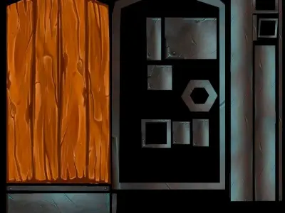 Low Poly Medieval Door Low-poly 3D model
