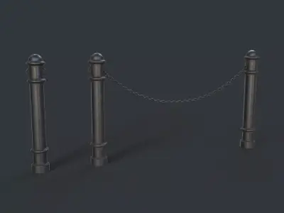 Street Bollard 02 PBR Game Ready Low-poly 3D model