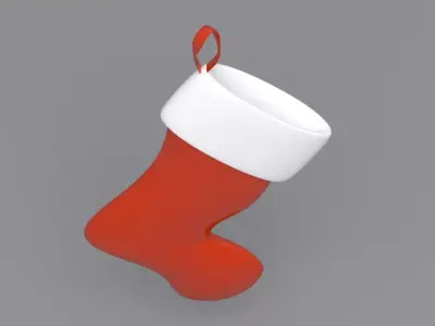 Christmas Stockings Red 3D model