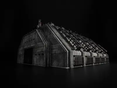 INDUSTRIAL SCIFI BUILDING 05 Low-poly 3D model