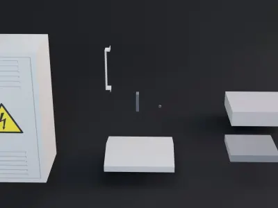 Electrical Box - Transformer Game Ready Low Poly 3d Model Low-poly 3D model