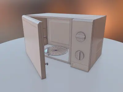 PBR Microwave Oven Low-poly 3D model