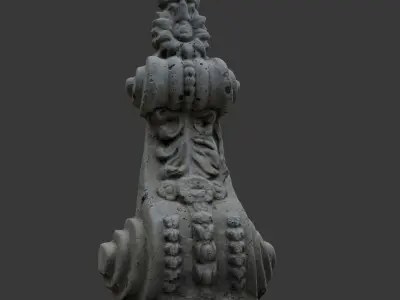 Ornate Architectural Stone Detail Scan Low-poly 3D model