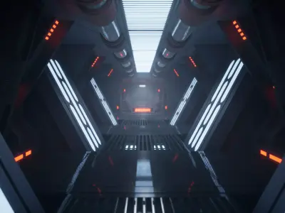 Imperial Style Corridor Asset Pack Low-poly 3D model