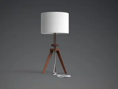 Lauters Lamp walnut Low-poly 3D model