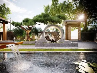 Japan Villa Exterior Model 3D model