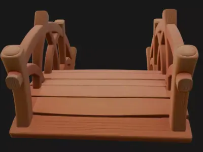 Wooden Bridge 3d Model 3D model
