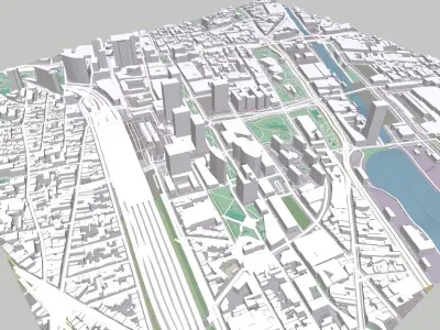 Cityscape  Brussels Belgium 3D model