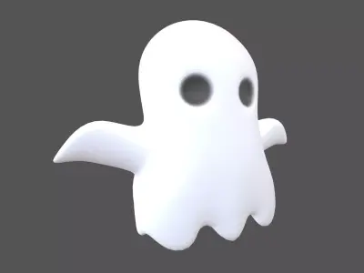 Cartoon Ghost v1 001 Low-poly 3D model
