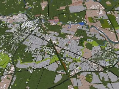 Houston City USA Low-poly 3D model