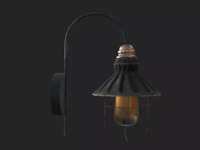Old wall lamp Low-poly 3D model