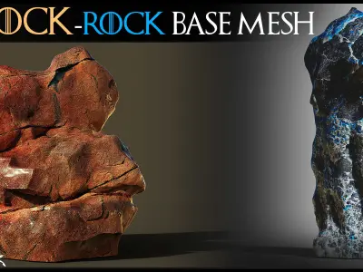 Rock Collection-93 Rock-Rock Base Mesh-Stone-Vol 01 Low-poly 3D model