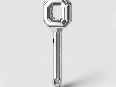 Modern Chrome Key 3D Model Low-poly 3D model