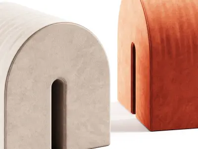Curved Pouf by Kristina Dam Studio 3D model