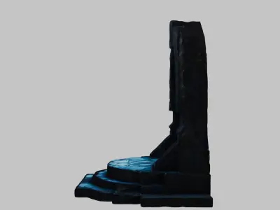 Ancient Stone Archway Gate 3D Model Ruins Low-poly 3D model