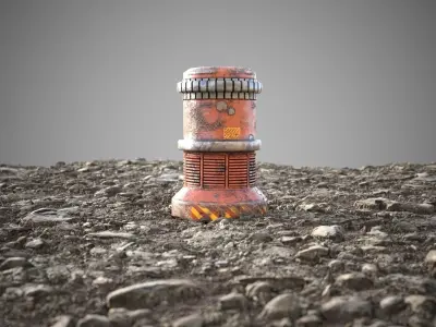 Stone mud ground tile  Low-poly 3D model