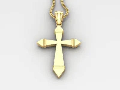 Light Gold 18K Cross Pendant 2CP069 3D print model