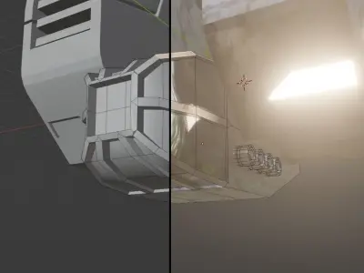 LowPoly SciFi SpaceShip Low-poly 3D model