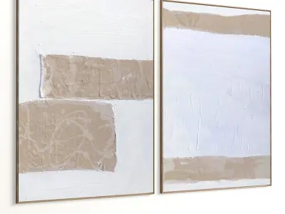 Plaster Two Photo Frame 348 Low-poly 3D model