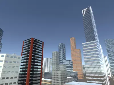 city  Low-poly 3D model