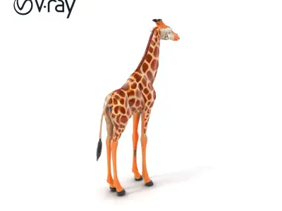 Kordofan Giraffe Realistic Skin Textures model pack Low-poly 3D model