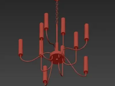 Loft Tube Chandelier 10 3D model buy