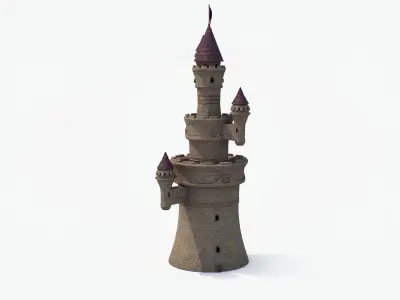  Multi Tower Castle fort 3D model