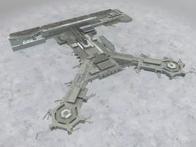 EDDF Terminal 1B Low-poly 3D model