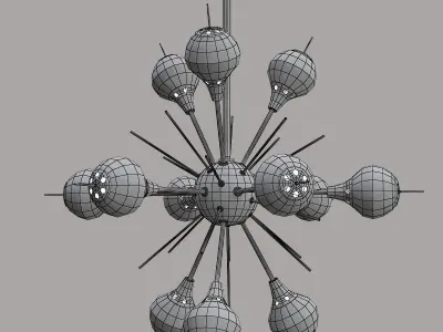 Glass Globes Sputnik Chandelier 3D model