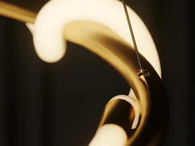 Sculptural Brass Circular Light Pendant by Morghen Studio 3D model